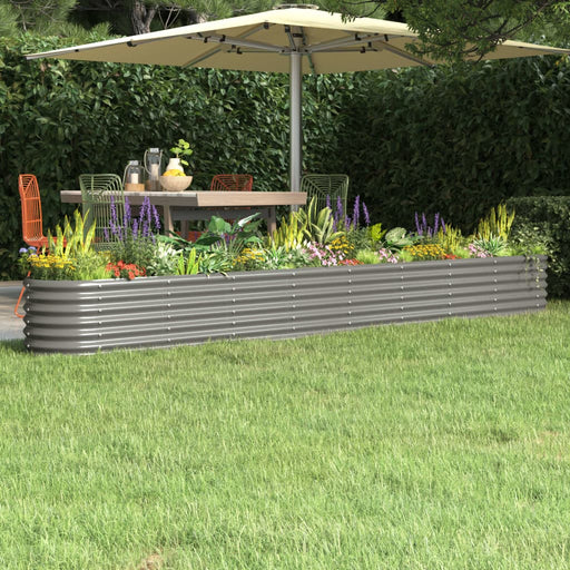 Strat înălțat grădină gri 332x40x36cm oțel galvanizat - WALTI WALTI