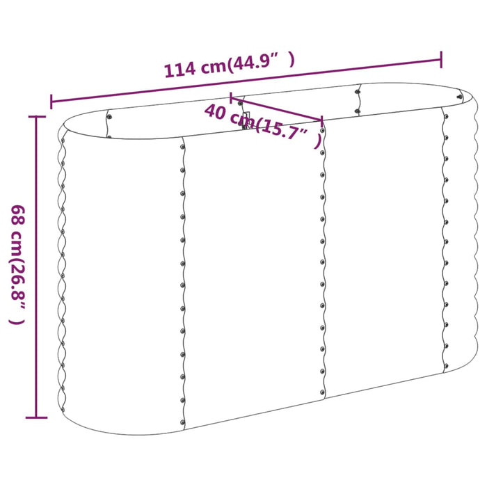 Strat înălțat grădină 114x40x68 cm oțel galvanizat WALTI
