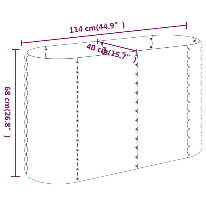 Strat înălțat grădină gri 114x40x68cm oțel galvanizat WALTI