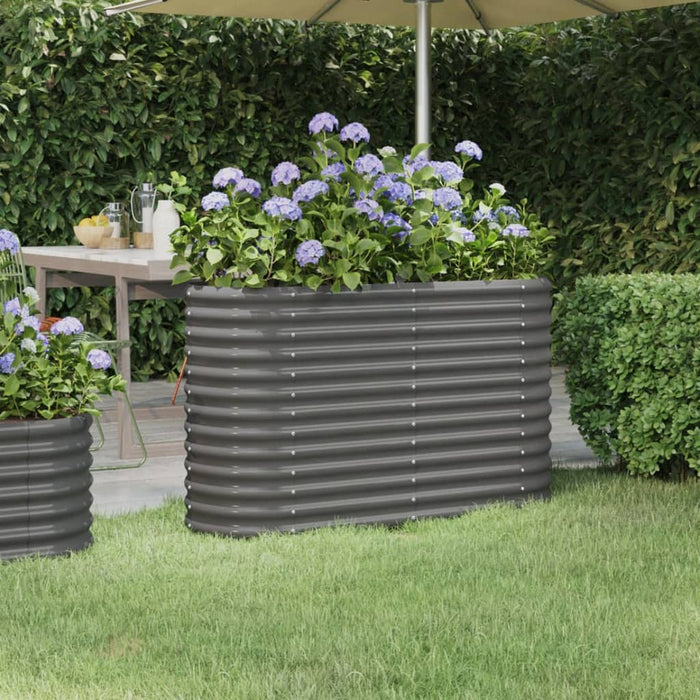 Strat înălțat grădină gri 114x40x68cm oțel galvanizat WALTI