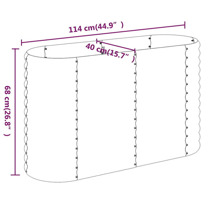Strat înălțat grădină 114x40x68 cm oțel galvanizat WALTI