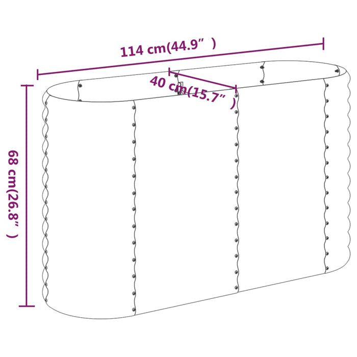Strat înălțat grădină 114x40x68 cm oțel galvanizat WALTI