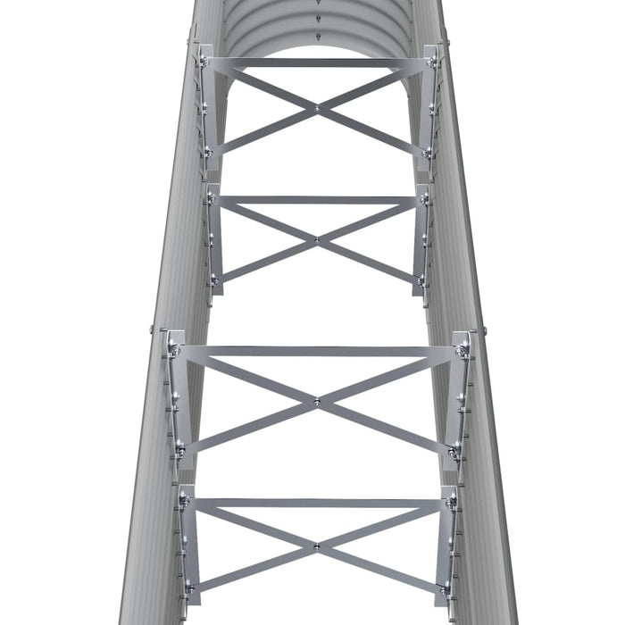 Strat înălțat grădină gri 152x40x68cm oțel galvanizat WALTI