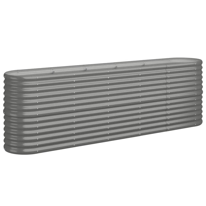 Strat înălțat grădină gri 224x40x68cm oțel galvanizat WALTI