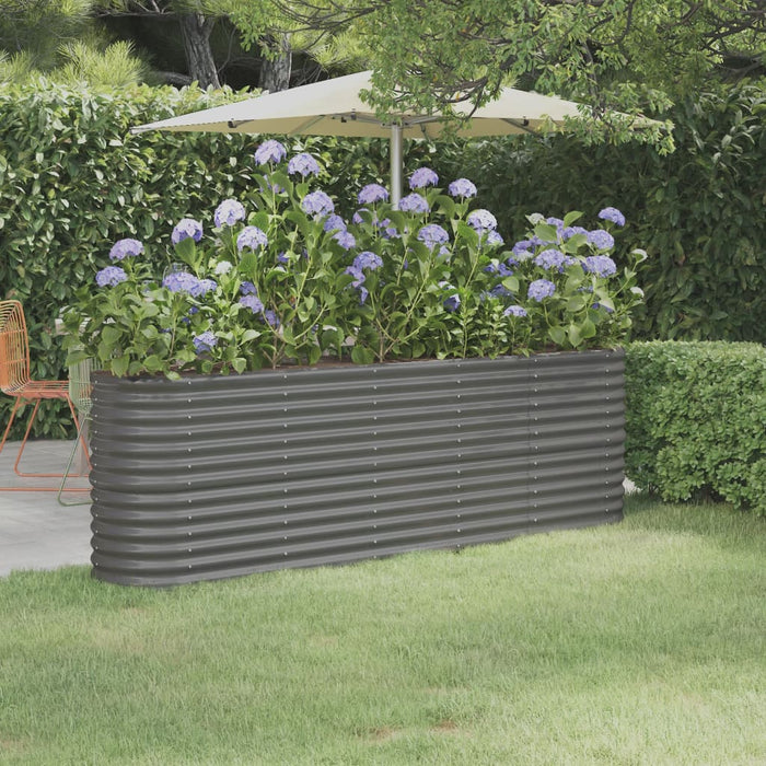 Strat înălțat grădină gri 224x40x68cm oțel galvanizat WALTI