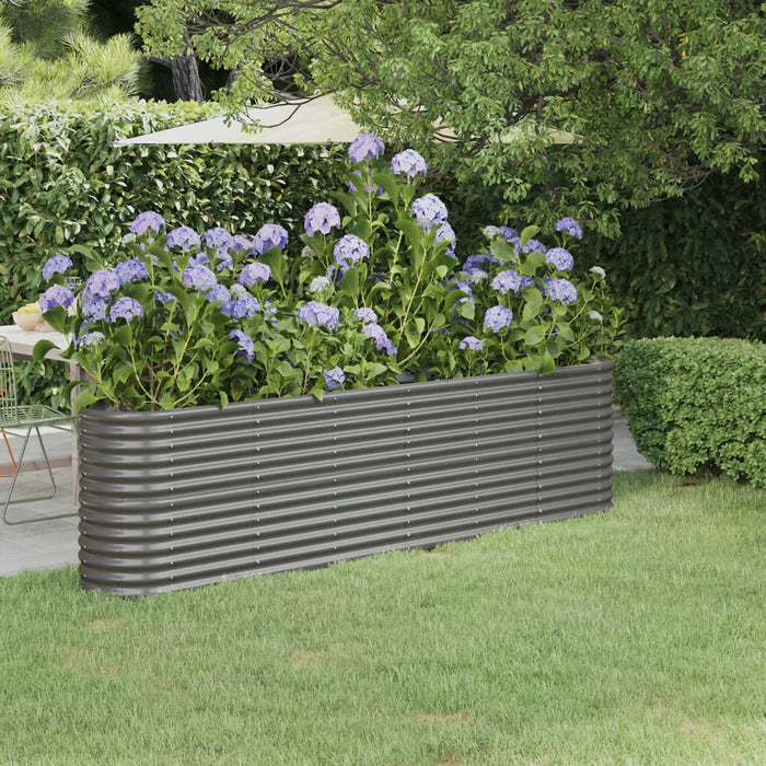 Strat înălțat grădină gri 260x40x68cm oțel galvanizat WALTI