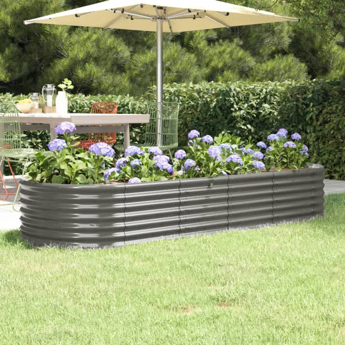 Strat înălțat grădină gri 224x80x36cm oțel galvanizat WALTI