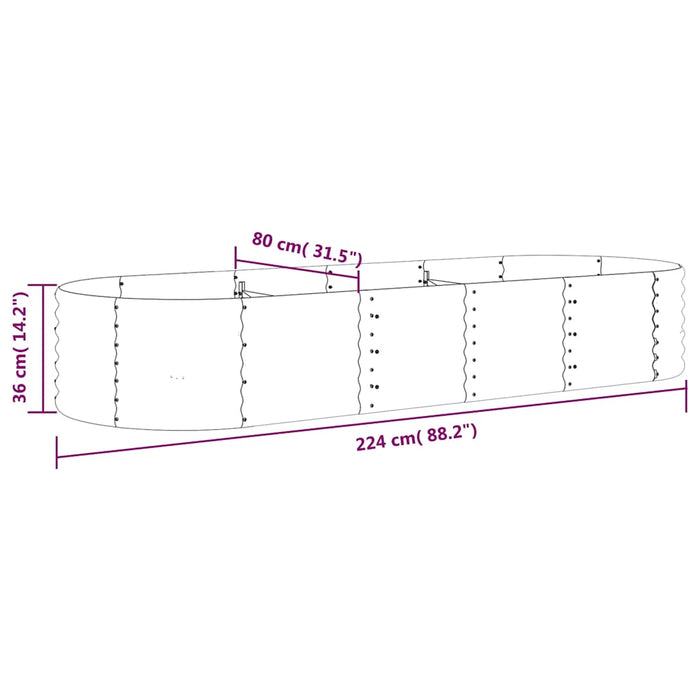 Strat înălțat grădină 224x80x36 cm oțel galvanizat WALTI