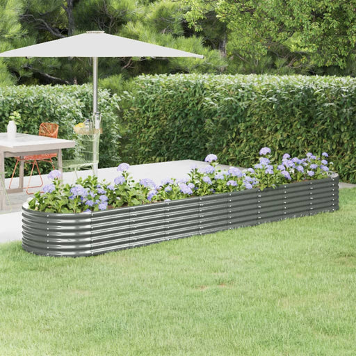 Strat înălțat grădină gri 368x80x36cm oțel galvanizat - WALTI WALTI