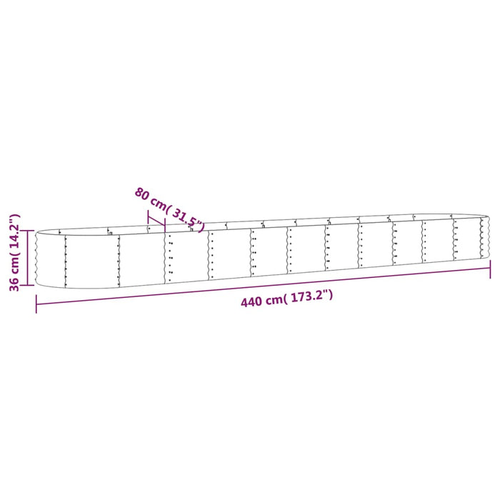 Strat înălțat grădină440x80x36 cm oțel galvanizat - WALTI WALTI