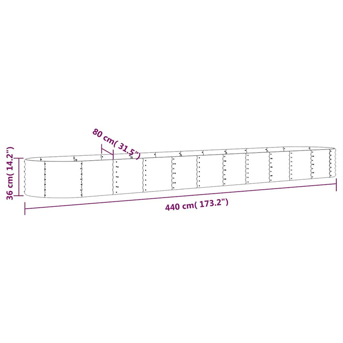 Strat înălțat grădină 440x80x36 cm oțel galvanizat WALTI