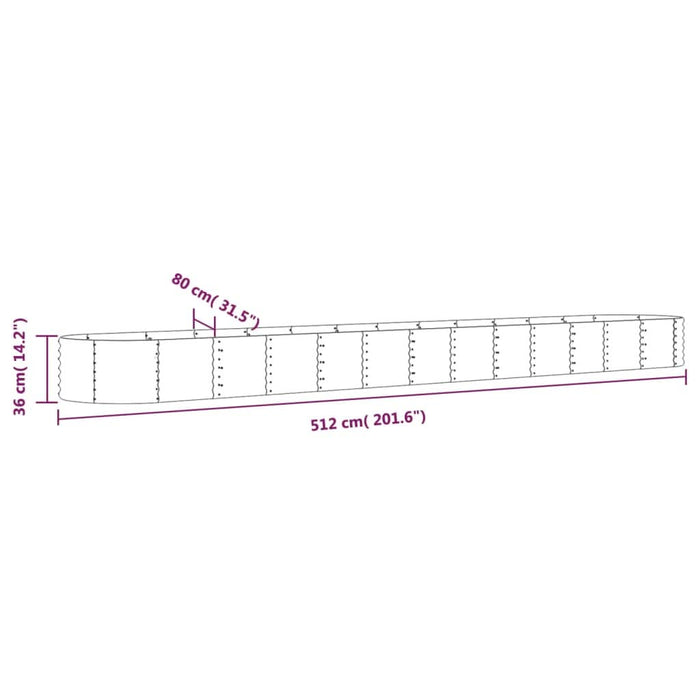 Strat înălțat grădină 512x80x36 cm oțel galvanizat WALTI