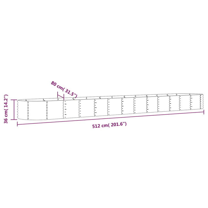 Strat înălțat grădină gri 512x80x36cm oțel galvanizat WALTI