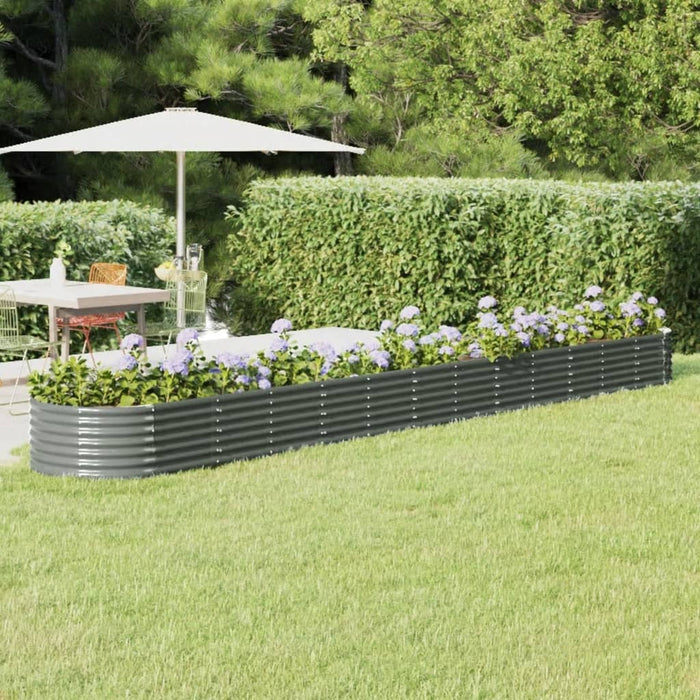 Strat înălțat grădină gri 512x80x36cm oțel galvanizat WALTI
