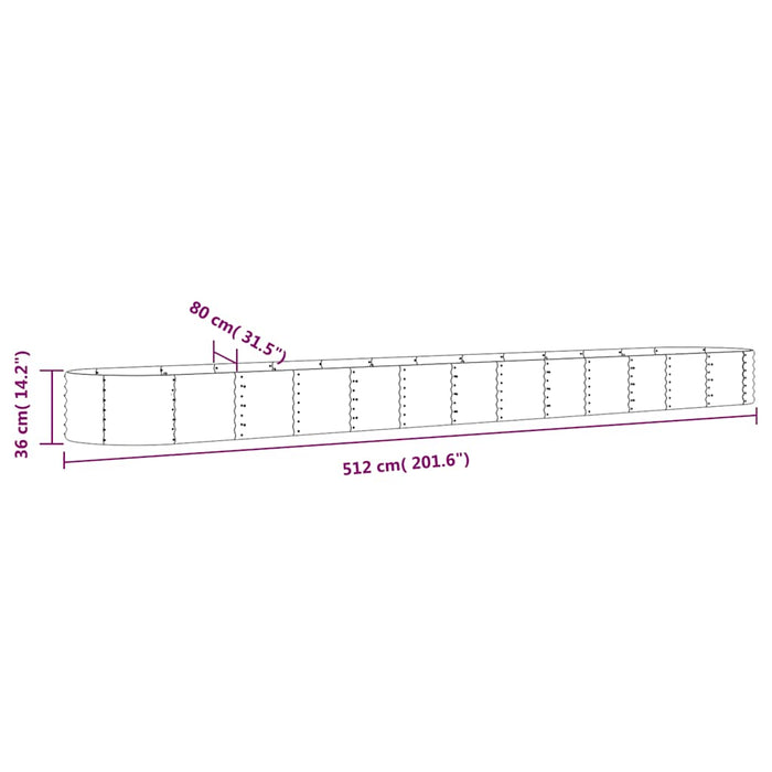 Strat înălțat grădină 512x80x36 cm oțel galvanizat WALTI