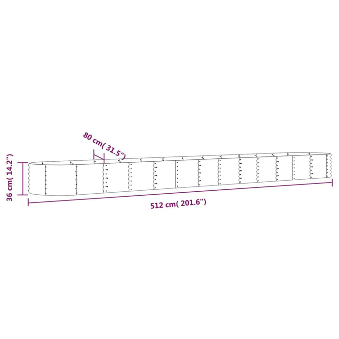 Strat înălțat grădină 512x80x36 cm oțel galvanizat WALTI
