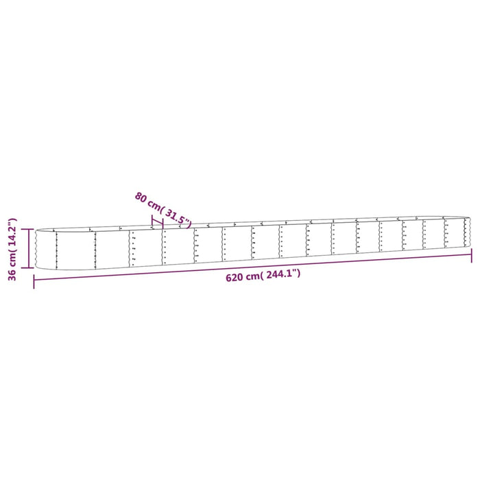 Strat înălțat grădină 620x80x36 cm oțel galvanizat WALTI