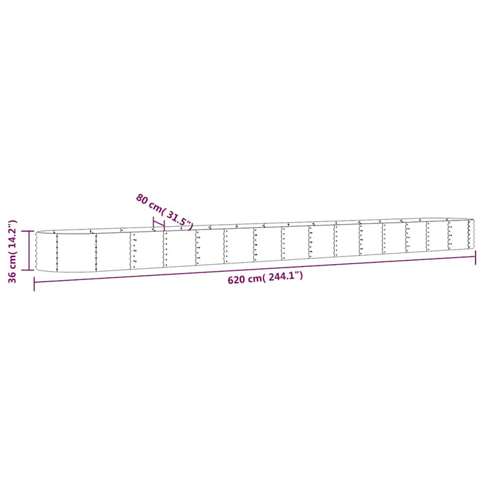 Strat înălțat grădină 620x80x36 cm oțel galvanizat - WALTI WALTI