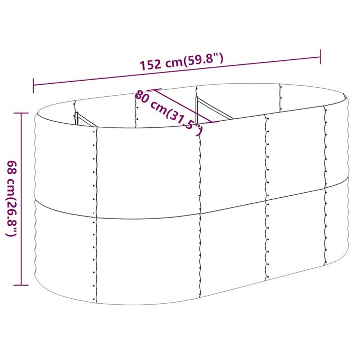 Strat înălțat grădină 152x80x68 cm oțel galvanizat WALTI
