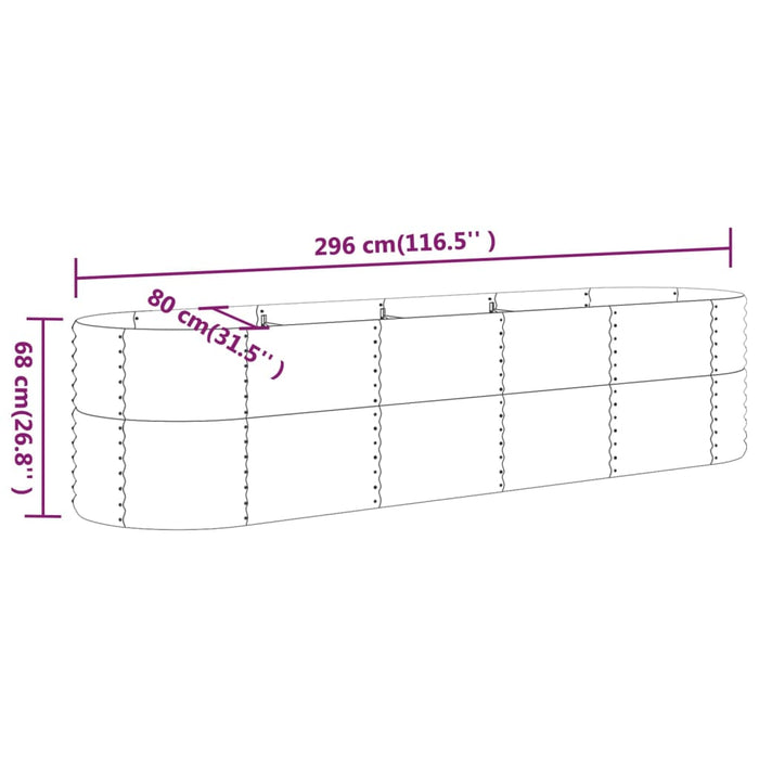 Strat înălțat grădină 296x80x68 cm oțel galvanizat WALTI