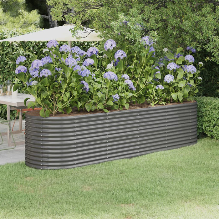 Strat înălțat grădină gri 296x80x68cm oțel galvanizat WALTI