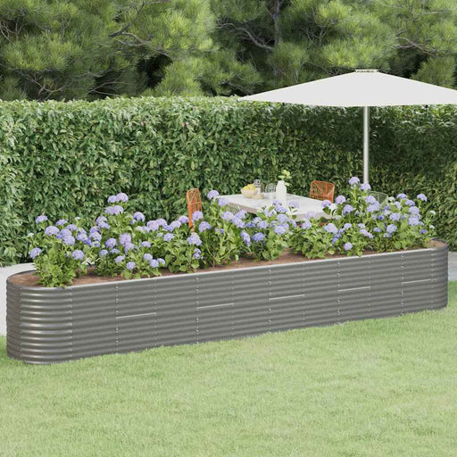 Strat înălțat grădină gri 440x80x68cm oțel galvanizat - WALTI WALTI