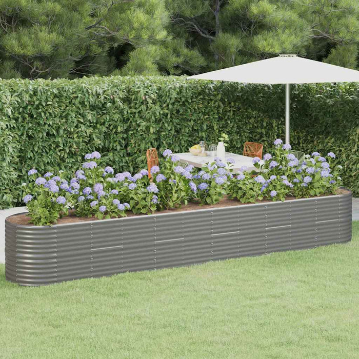Strat înălțat grădină gri 440x80x68cm oțel galvanizat WALTI