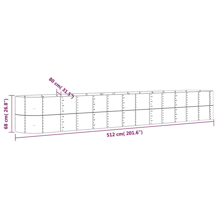 Strat înălțat grădină 512x80x68 cm oțel vopsit electrostatic - WALTI WALTI