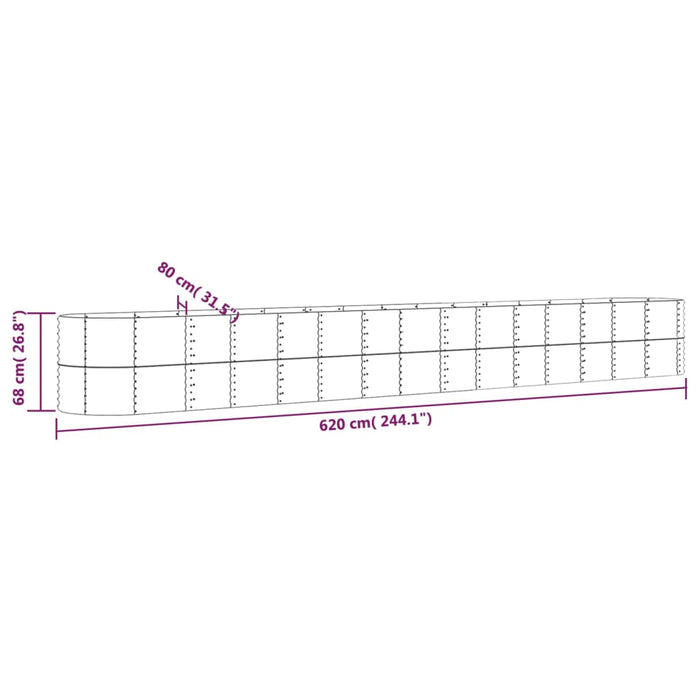 Strat înălțat grădină gri 620x80x68cm oțel vopsit electrostatic WALTI