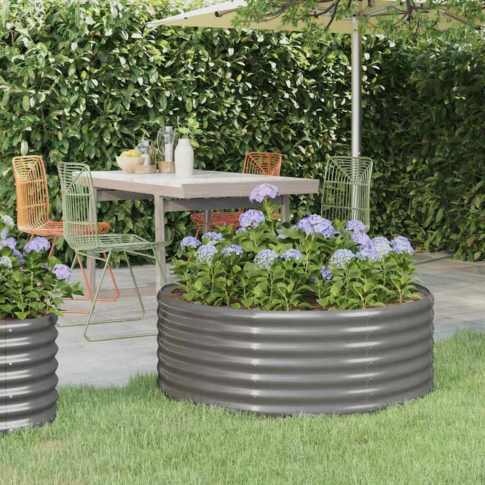 Jardinieră grădină gri 100x100x36 cm oțel galvanizat WALTI