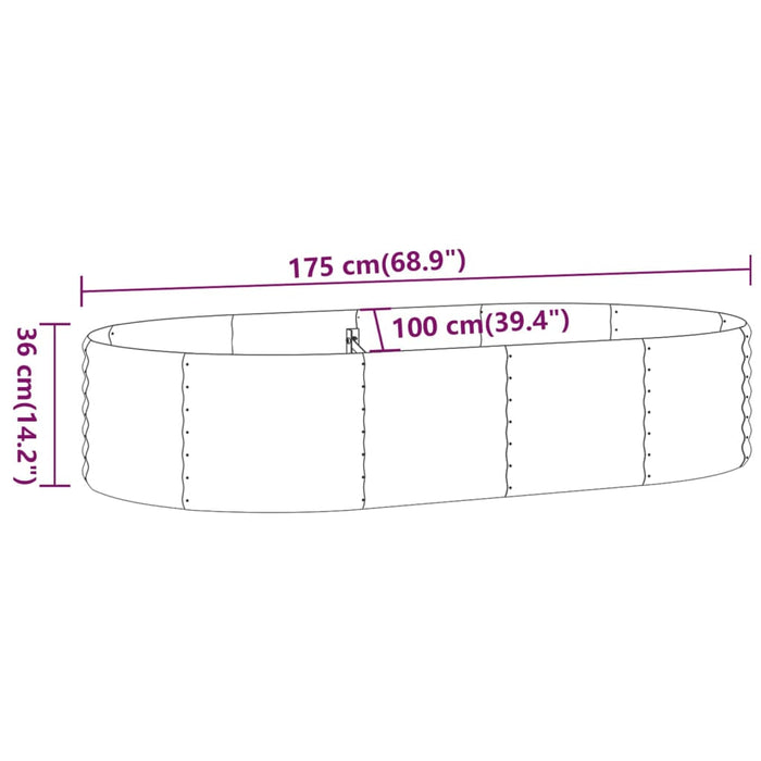 Strat înălțat grădină 175x100x36 cm oțel galvanizat WALTI