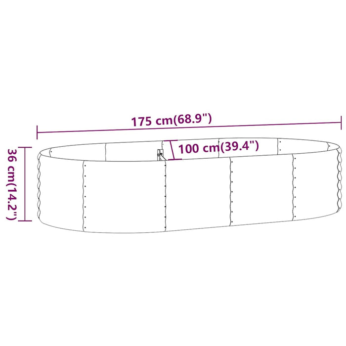Strat înălțat grădină 175x100x36 cm oțel galvanizat - WALTI WALTI