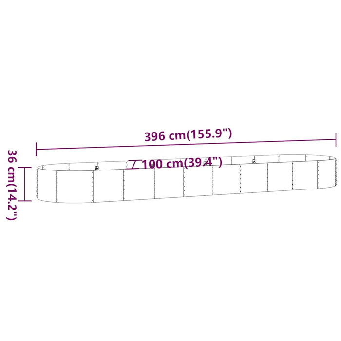 Strat înălțat grădină 396x100x36 cm oțel galvanizat - WALTI WALTI