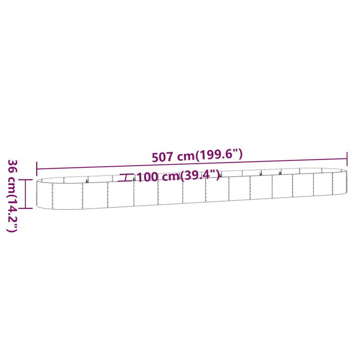 Strat înălțat grădină 507x100x36 cm oțel galvanizat WALTI