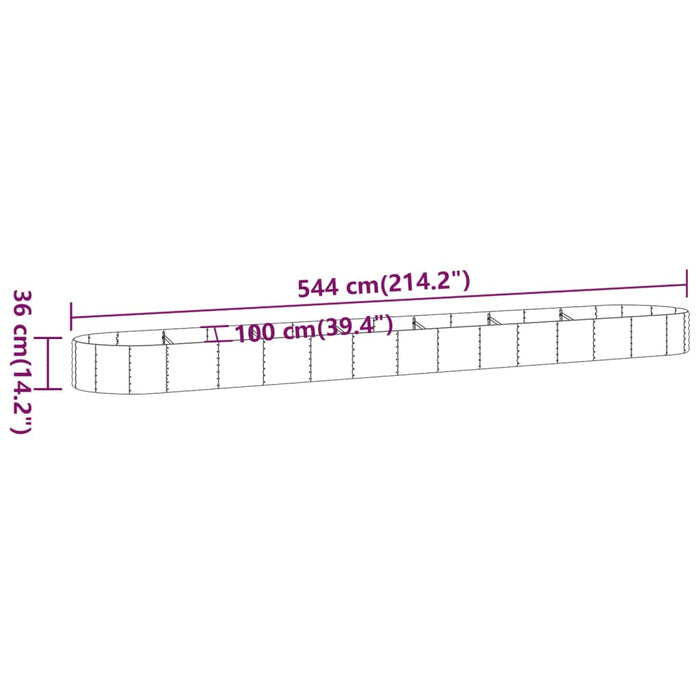 Strat înălțat grădină 544x100x36 cm oțel galvanizat WALTI