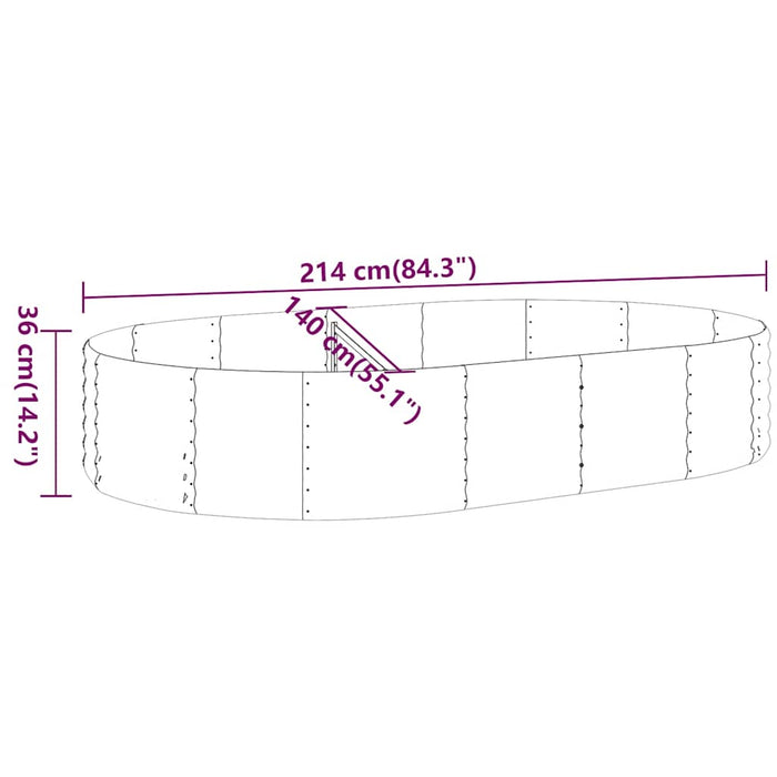 Strat înălțat grădină 214x140x36 cm oțel galvanizat - WALTI WALTI