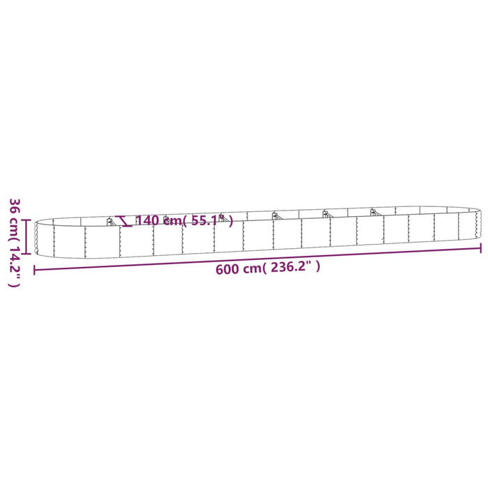 Strat înălțat grădină 600x140x36 cm oțel galvanizat - WALTI WALTI