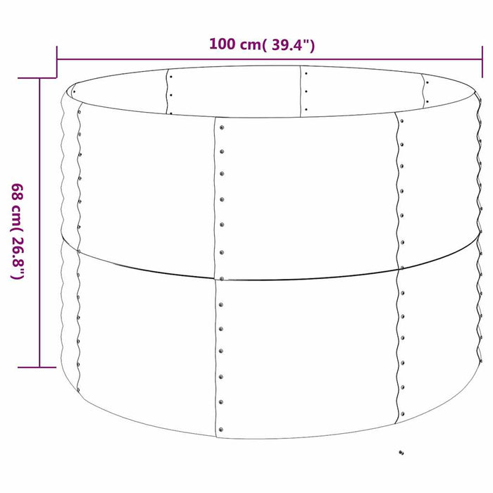 Jardinieră grădină gri 100x100x68 cm oțel galvanizat WALTI