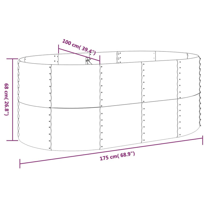 Strat înălțat grădină 175x100x68 cm oțel galvanizat WALTI