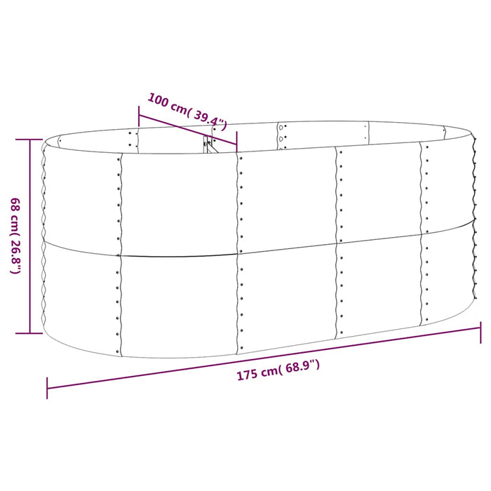Strat înălțat grădină 175x100x68 cm oțel galvanizat WALTI