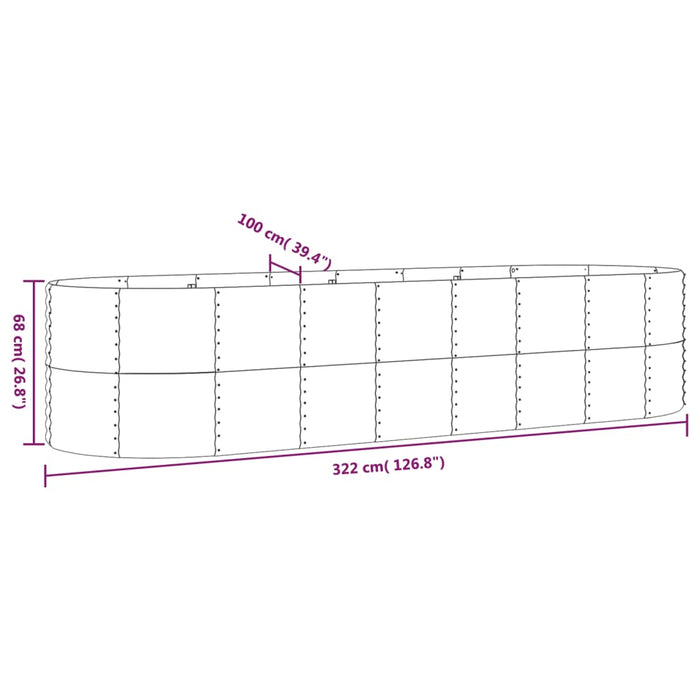 Strat înălțat grădină 322x100x68 cm oțel galvanizat WALTI