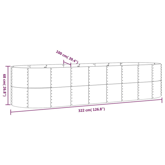 Strat înălțat grădină 322x100x68 cm oțel galvanizat - WALTI WALTI