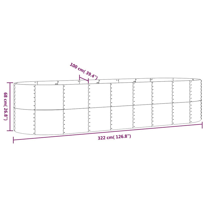 Strat înălțat grădină 322x100x68 cm oțel galvanizat - WALTI WALTI