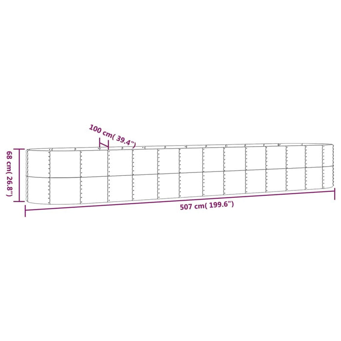 Strat înălțat grădină 507x100x68 cm oțel vopsit electrostatic - WALTI WALTI