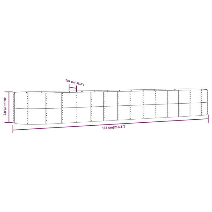 Strat înălțat grădină argintiu, oțel vopsit electrostatic - WALTI WALTI
