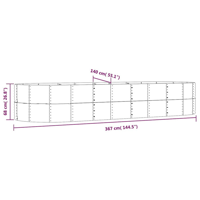 Strat înălțat grădină gri 367x140x68 oțel galvanizat WALTI