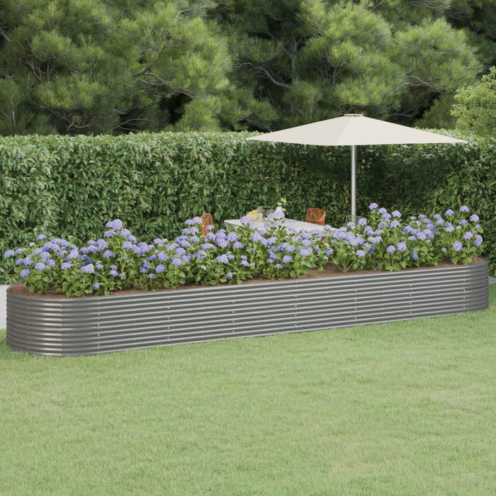 Jardinieră grădină gri 584x140x68 cm oțel vopsit electrostatic WALTI