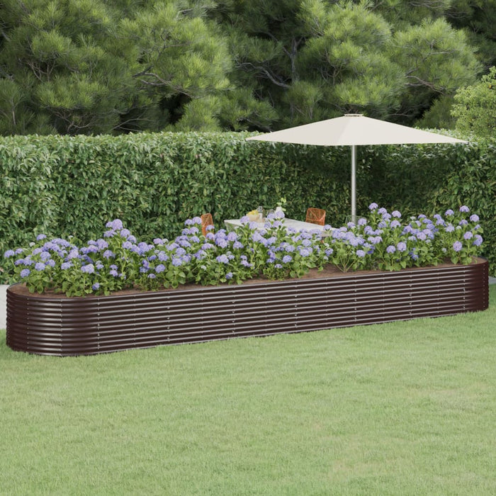 Jardinieră grădină maro 584x140x68 cm oțel vopsit electrostatic - WALTI WALTI