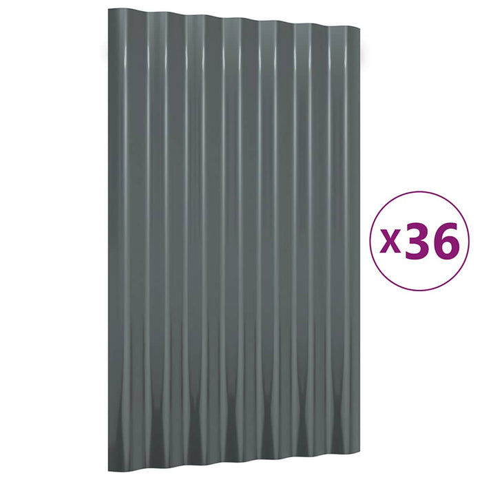 Panouri de acoperiș 36 buc. oțel galvanizat antracit 60x36 cm WALTI