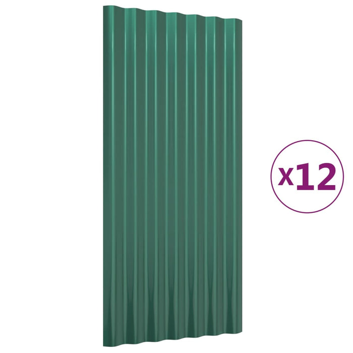 Panouri de acoperiș 12 buc. oțel galvanizat verde 80x36 cm WALTI